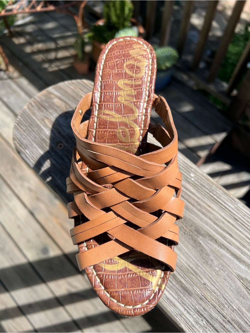 Women’s Tan Woven Platform Slide Sandals - Picture 3 of 4